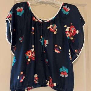 American Eagle Outfitters Navy Floral Blouse